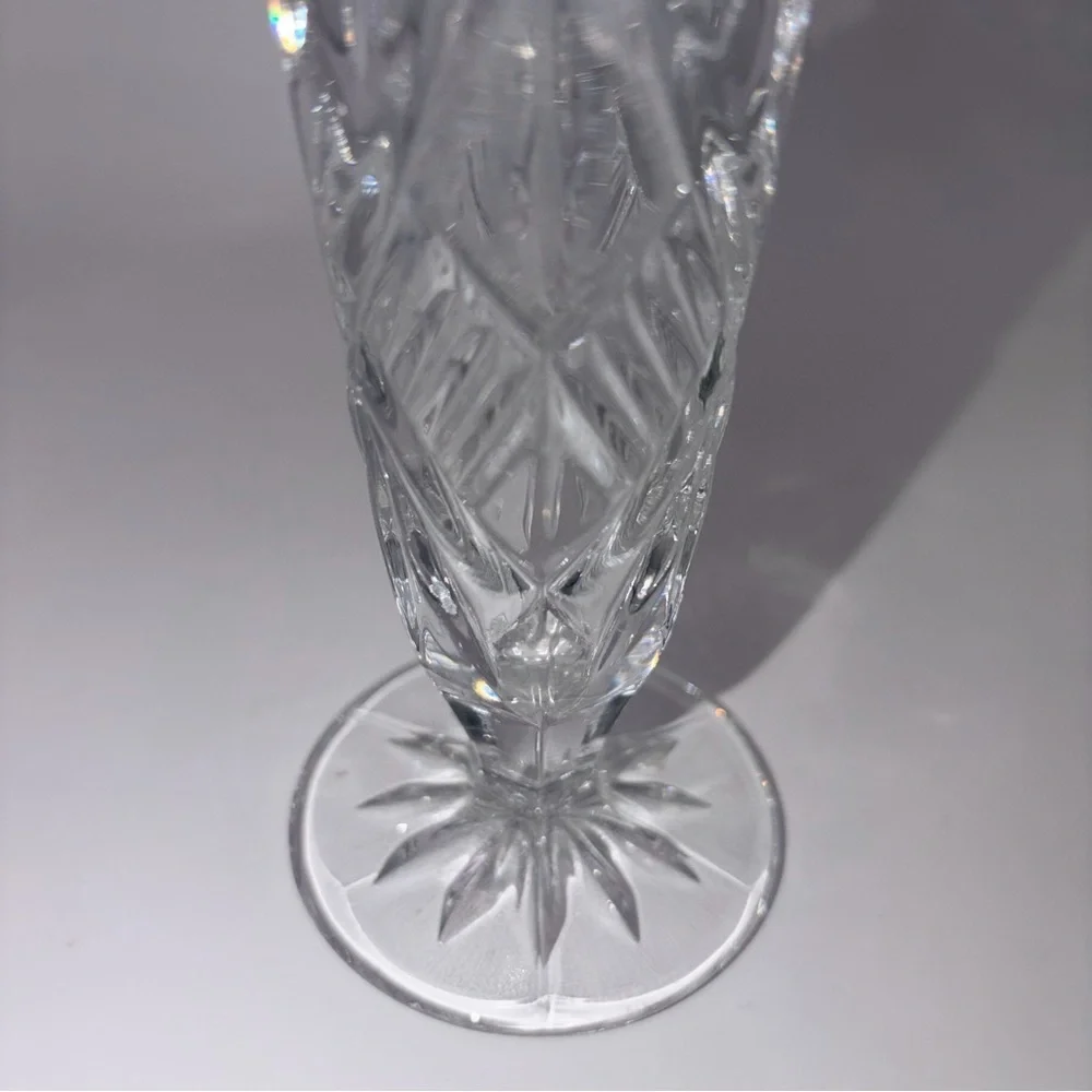 Vintage Bohemia Czech Republic Hand Cut Lead Crystal Flower Bud Vase 24% Lead